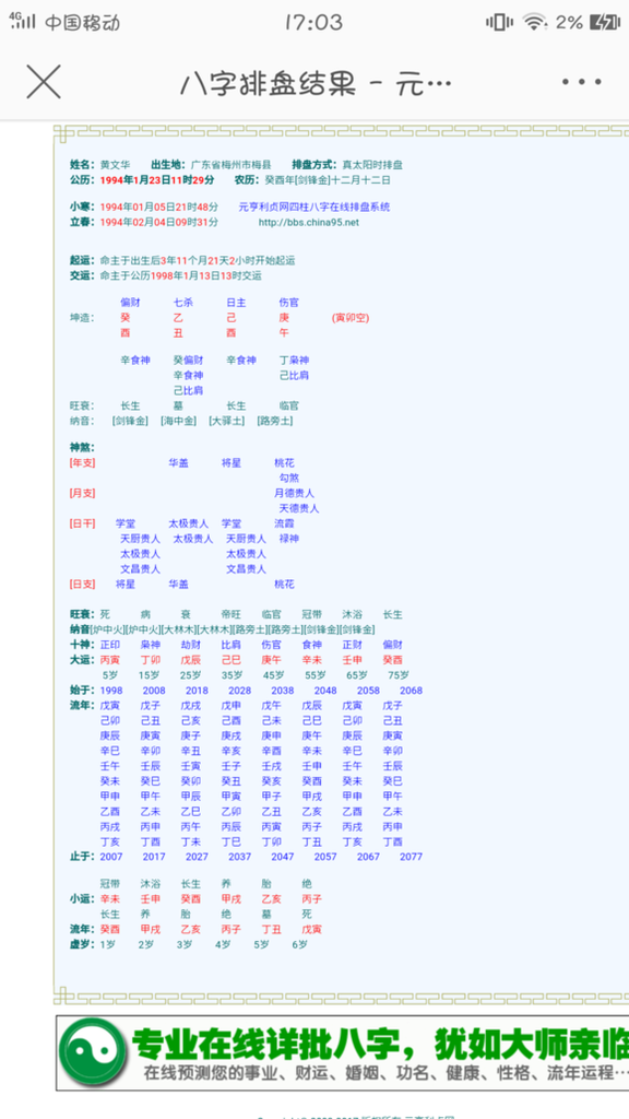 八字案例─官運