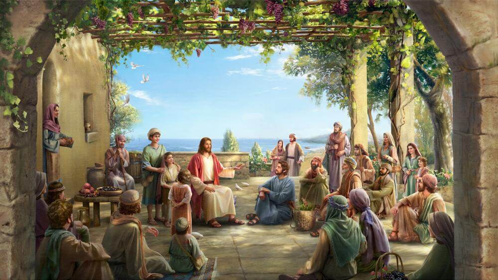 主耶穌在葡萄架下講道