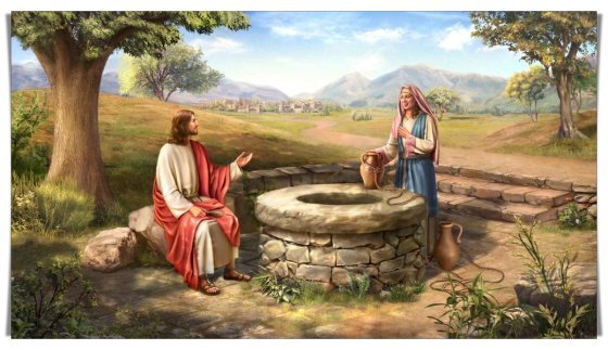 撒瑪利亞婦人在打水時遇到了主耶穌